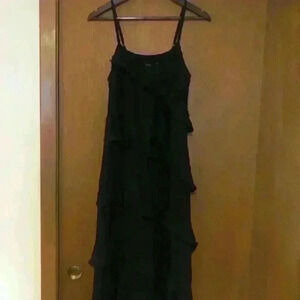 Mink Pink Black‎ Tiered Ruffle Midi Dress